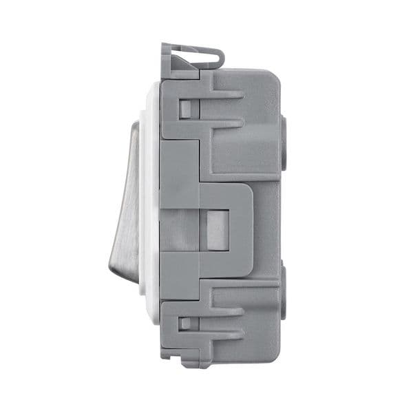 Saxby Grid 20A SP Retractive (PRESS) Gris Switch Module - Brushed Steel GD20RBS By Saxby Electrical