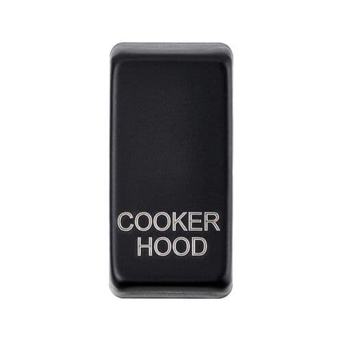 Saxby Grid Rocker Cover Marked "Cooker Hood" - Matt Black GDRCHBL By Saxby Electrical