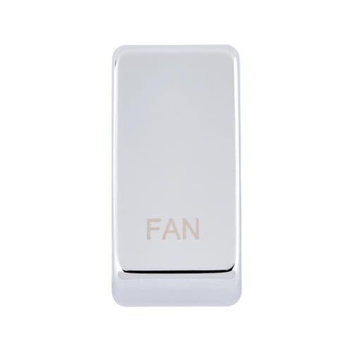 Saxby Grid Rocker Cover Marked "Fan" - Polished Chrome GDRFANPC By Saxby Electrical