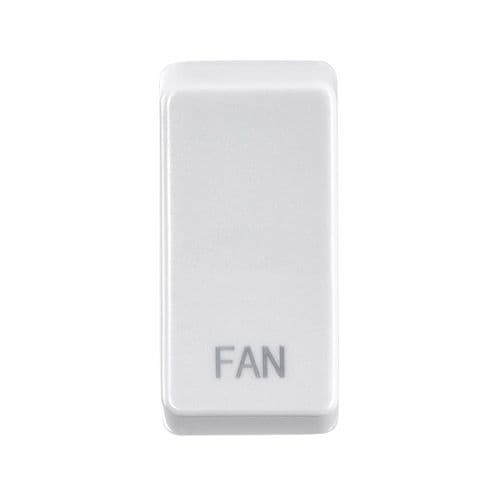 Saxby Grid Rocker Cover Marked "Fan" - White GDRFANWH By Saxby Electrical