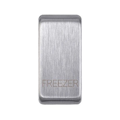 Saxby Grid Rocker Cover Marked "Freezer" - Brushed Steel GDRFREBS By Saxby Electrical