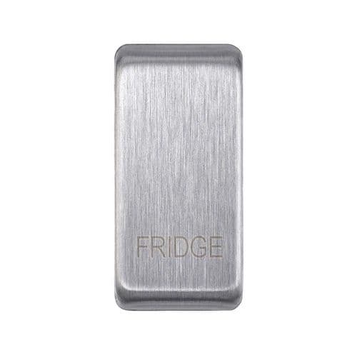Saxby Grid Rocker Cover Marked "Fridge" - Brushed Steel GDRFRIBS By Saxby Electrical