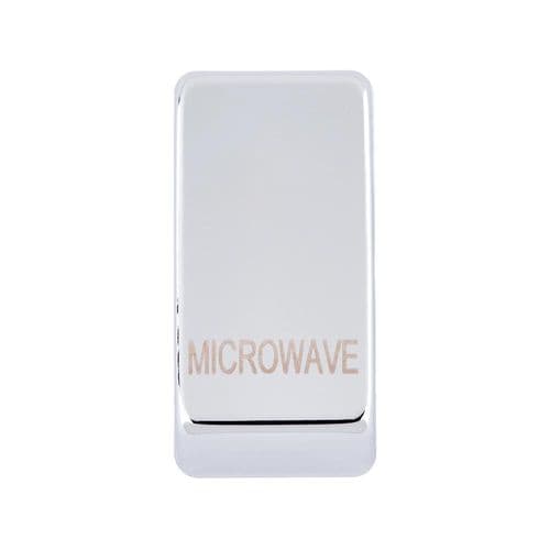 Saxby Grid Rocker Cover Marked "Microwave" - Polished Chrome GDRMWPC By Saxby Electrical