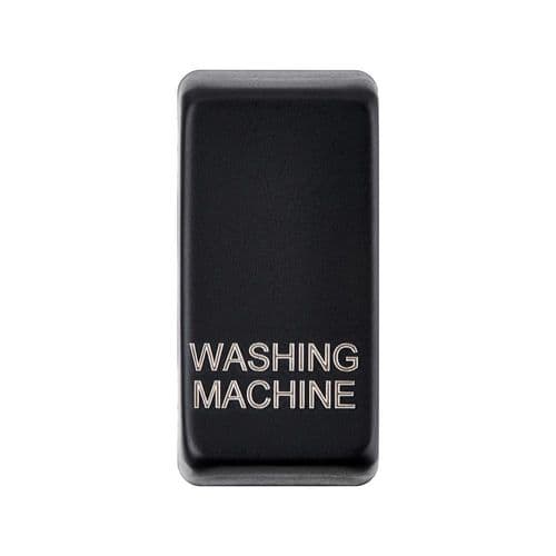 Saxby Grid Rocker Cover Marked "Washing Machine" - Matt Black GDRWMBL By Saxby Electrical