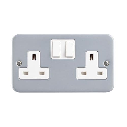 Saxby Metal Clad 13A 2G DP Switched Socket MC422 By Saxby Electrical