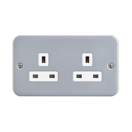 Saxby Metal Clad 13A 2G SP Unswitched Socket MC432 By Saxby Electrical