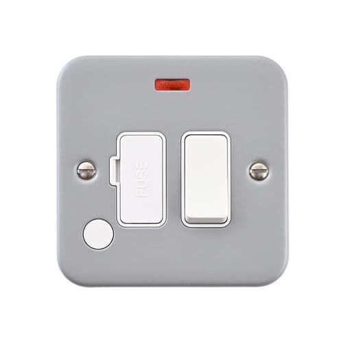 Saxby Metal Clad 13A Switched Fused Spur Unit with Flex Outlet and Neon MC323 By Saxby Electrical