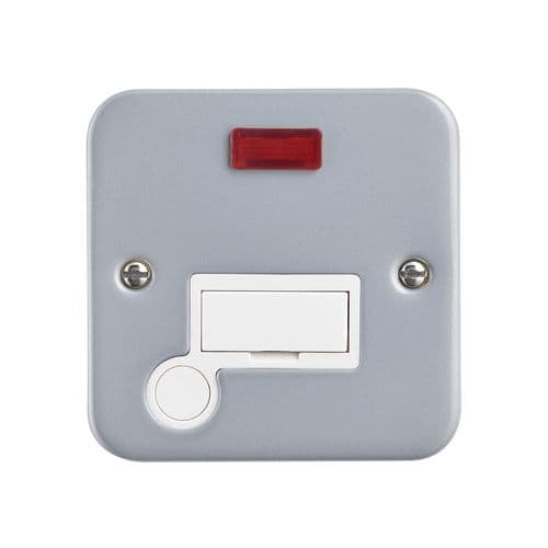 Saxby Metal Clad 13A Unswitched Fused Spur Unit With Flex Outlet With Neon MC327 By Saxby Electrical