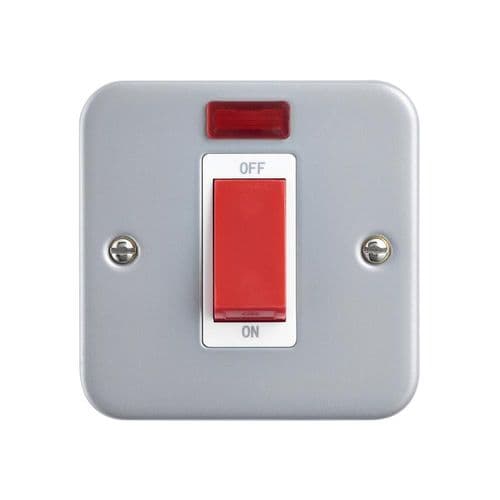 Saxby Metal Clad 45A 1G DP Switch With Neon MC553 By Saxby Electrical
