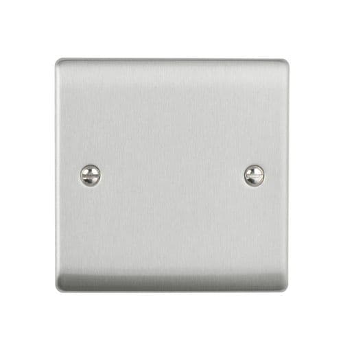 Saxby Raised Screwed 1G Blanking Plate - Brushed Steel RS881BS By Saxby Electrical