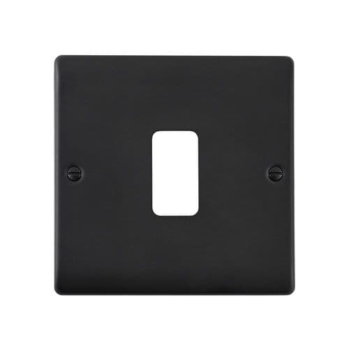 Saxby Raised Screwed 1G Grid Front Plate - Matt Black RSGFP1BL By Saxby Electrical
