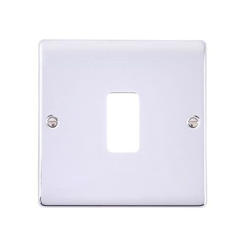 Saxby Raised Screwed 1G Grid Front Plate - Polished Chrome RSGFP1PC By Saxby Electrical