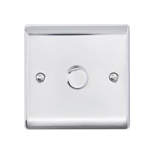 Saxby Raised Screwed 1G LED Dimmer 5-100W - Polished Chrome RS661PC By Saxby Electrical