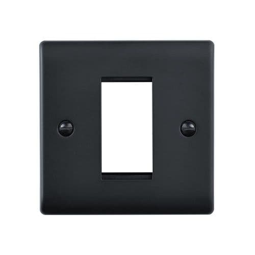 Saxby Raised Screwed 1G Modular Faceplate (1 Module) - Matt Black RSMFP1BL By Saxby Electrical