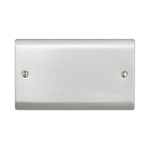 Saxby Raised Screwed 2G Blanking Plate - Brushed Steel RS882BS By Saxby Electrical