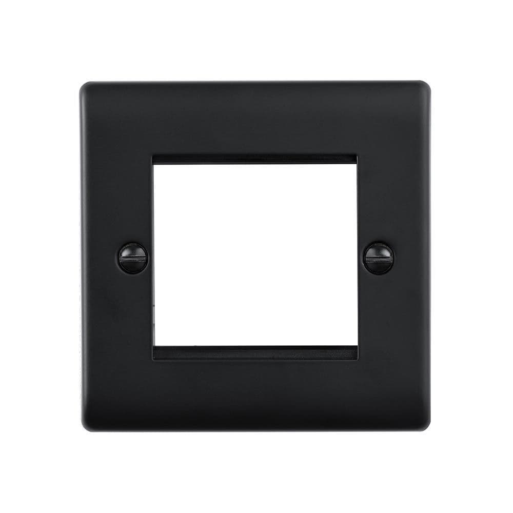 Saxby Raised Screwed 2G Modular Faceplate 2 Modules - Matt Black ...