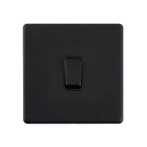 Saxby Screwless 10AX 1G 2-Way Switch - Matt Black With Black Insert SL101BLB By Saxby Electrical