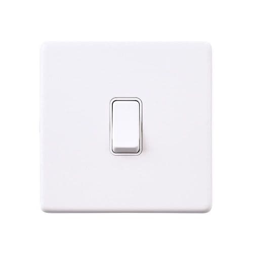 Saxby Screwless 10AX 1G 2-Way Switch - Matt White With White Insert SL101WHW By Saxby Electrical