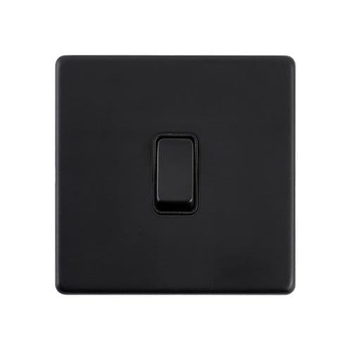 Saxby Screwless 10AX 1G Intermediate Switch - Matt Black With Black Insert SL109BLB By Saxby