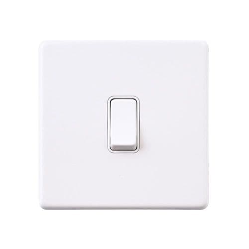 Saxby Screwless 10AX 1G Intermediate Switch - Matt White With White Insert SL109WHW By Saxby
