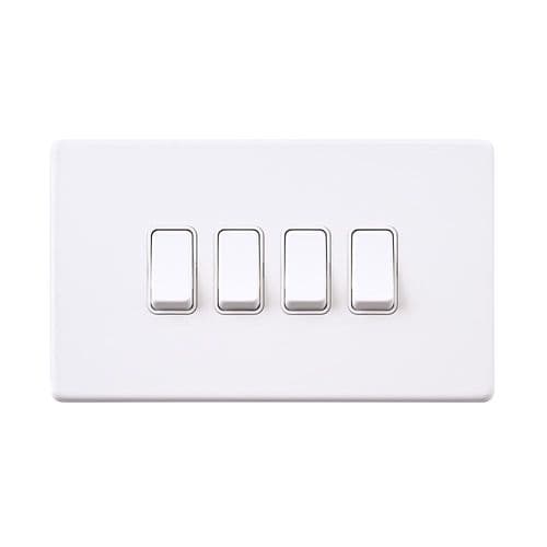 Saxby Screwless 10AX 4G 2-Way Switch - Matt White With White Insert SL104WHW By Saxby Electrical