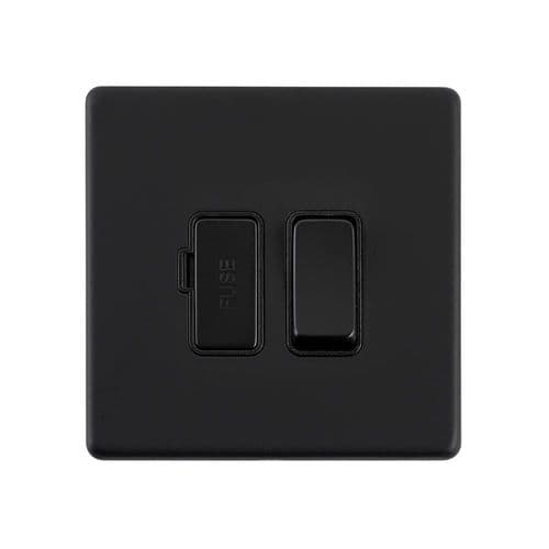 Saxby Screwless 13A Switched Fused Spur Unit - Matt Black With Black Insert SL320BLB By Saxby