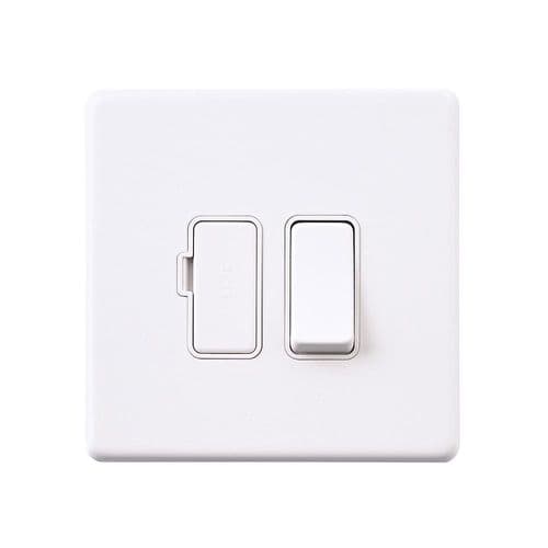 Saxby Screwless 13A Switched Fused Spur Unit - Matt White With White Insert SL320WHW By Saxby