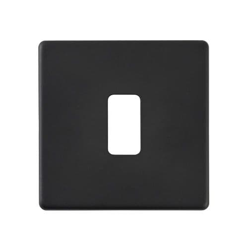 Saxby Screwless 1G Grid Front Plate - Matt Black SLGFP1BL By Saxby Electrical