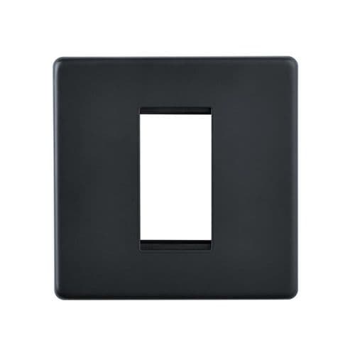 Saxby Screwless 1G Modular Faceplate (1 Module) - Matt Black SLMFP1BL By Saxby Electrical