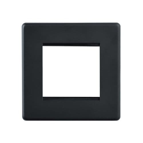 Saxby Screwless 2G Modular Faceplate (2 Modules) - Matt Black SLMFP2BL By Saxby Electrical