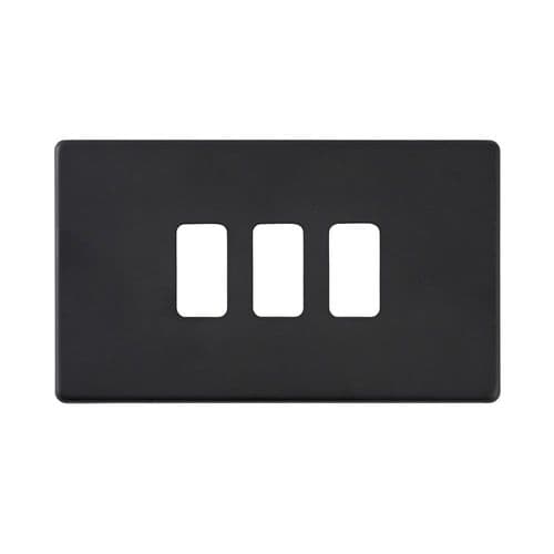 Saxby Screwless 3G Grid Front Plate - Matt Black SLGFP3BL By Saxby Electrical