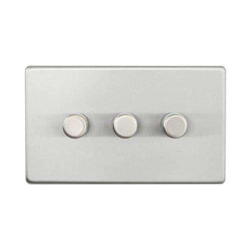 Saxby Screwless 3G LED Dimmer 5-100W - Brushed Steel SL663BS By Saxby Electrical