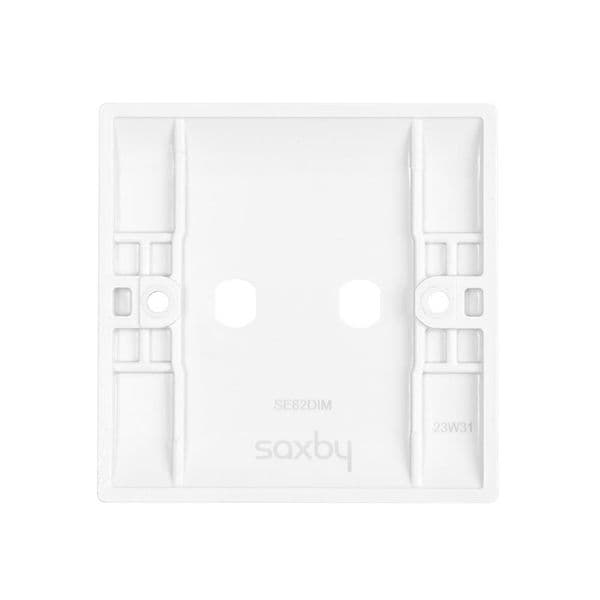 Saxby Sqaure Edge 2G Dimmer PLate With Dimmer Cap SE82DIM By Saxby Elecrtical