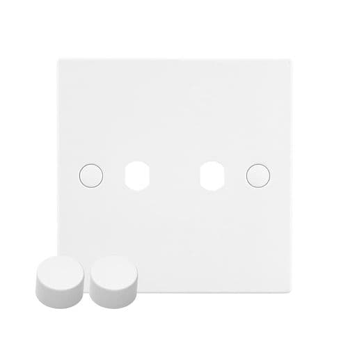 Saxby Sqaure Edge 2G Dimmer PLate With Dimmer Cap SE82DIM By Saxby Elecrtical