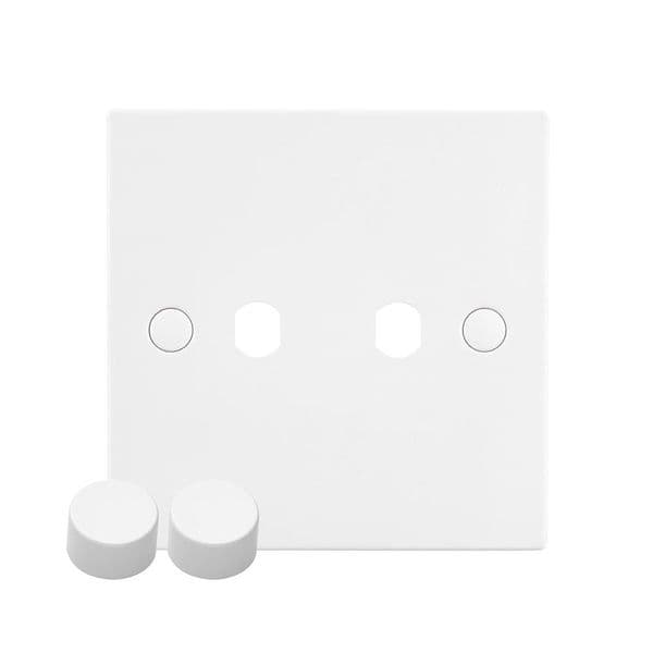 Saxby Sqaure Edge 2G Dimmer PLate With Dimmer Cap SE82DIM By Saxby Elecrtical