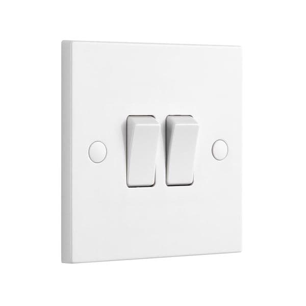 Saxby Square Edge 10AX 2G 2-Way Switch SE102 By Saxby Electrical