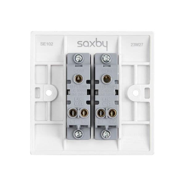 Saxby Square Edge 10AX 2G 2-Way Switch SE102 By Saxby Electrical