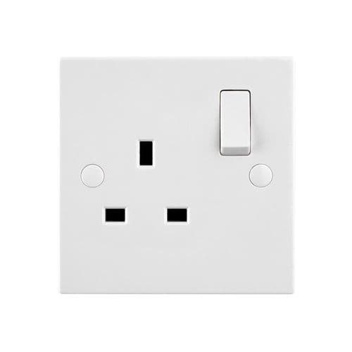 Saxby Square Edge 13A 1G SP Switched Socket SE411 By Saxby Electrical
