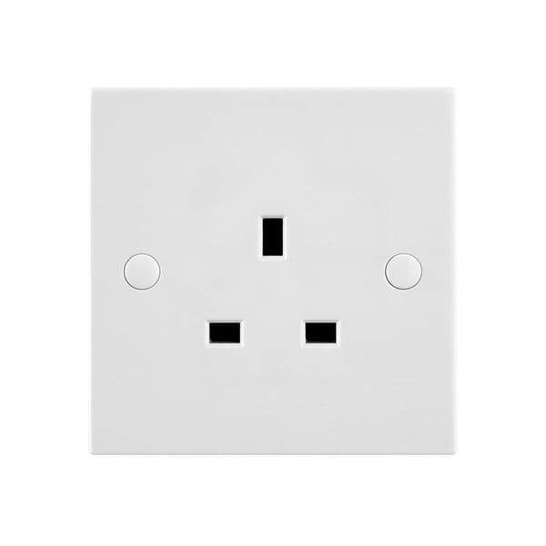 Saxby Square Edge 13A 1G SP Unswitched Socket SE341 By Saxby Electrical