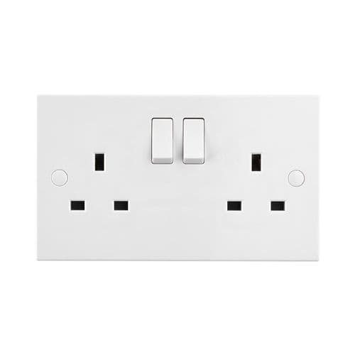 Saxby Square Edge 13A 2G DP Switched Socket SE422 By Saxby Electrical