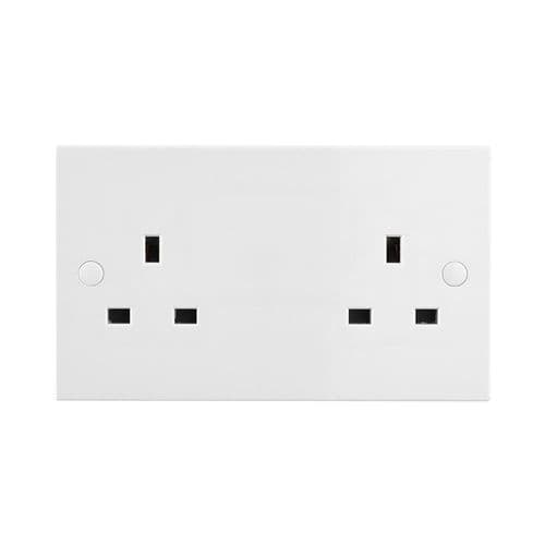 Saxby Square Edge 13A 2G SP Unswitched Socket SE432 By Saxby Electrical