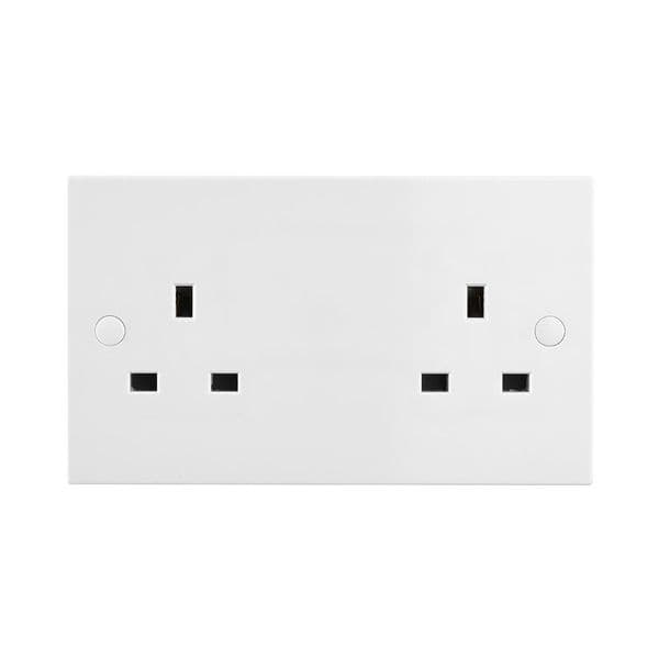 Saxby Square Edge 13A 2G SP Unswitched Socket SE432 By Saxby Electrical