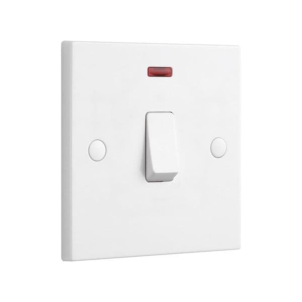 Saxby Square Edge 20A 1G DP Switch With Neon SE271 By Saxby Electrical