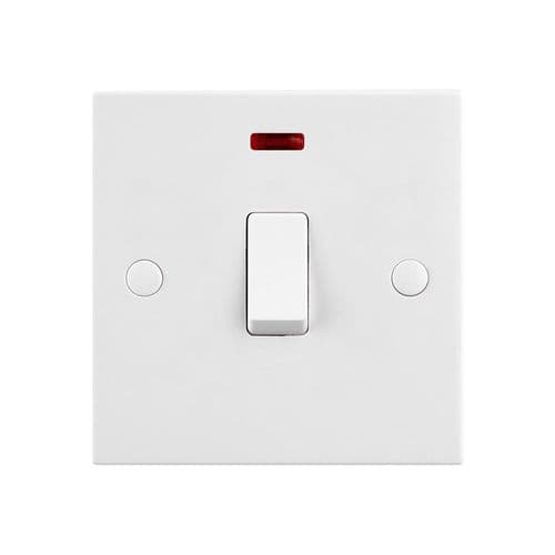 Saxby Square Edge 20A 1G DP Switch With Neon SE271 By Saxby Electrical