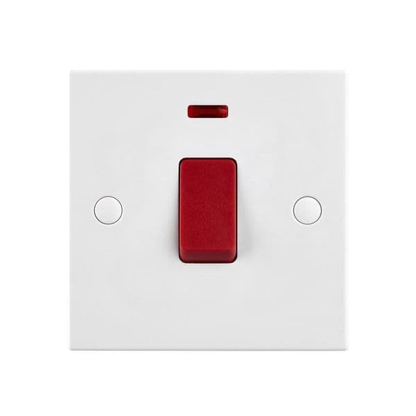 Saxby Square Edge 45A 1G DP Switch With Neon DE553 By Saxby Electrical