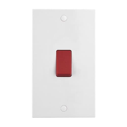 Saxby Square Edge 45A Large Plate DP Switch SE554 By Saxby Electrical