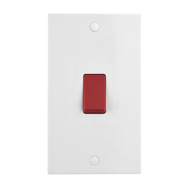 Saxby Square Edge 45A Large Plate DP Switch SE554 By Saxby Electrical