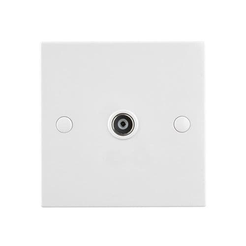 Saxby Square Edge Coax TV Socket (Isolated) SE788 By Saxby Electrical