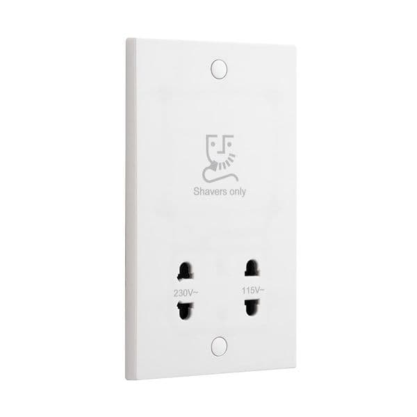 Saxby Square Edge Dual Voltage Shaver Socket SE441 By Saxby Electrical