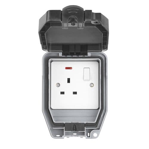 Saxby Weatherproof 113A 1G DP Switched Socket WP412 By Saxby Electrical